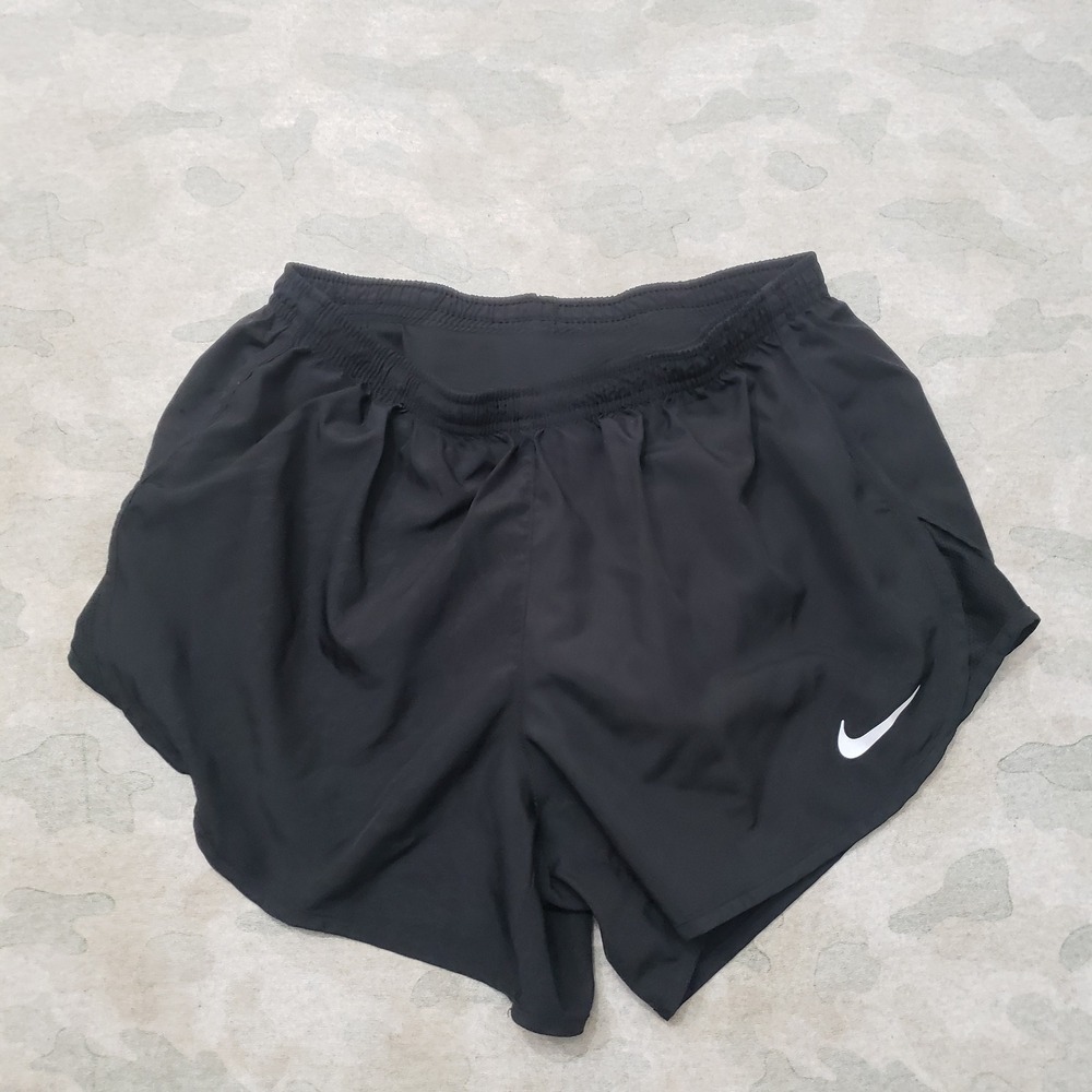Nike Shorts Womens Medium Black Dri-Fit Running Athletic Gym Workout Drawstring